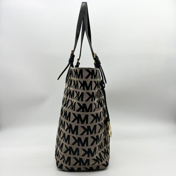 Michael Kors Beige & Black Signature Canvas Tote Bag - Picture 4 of 10